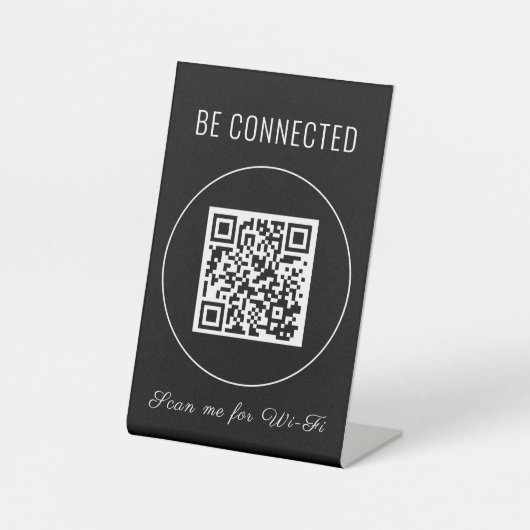 Wi-Fi QR-code | Airbnb Wi-Fi Reclamebord Met Voetstuk (Voorkant)