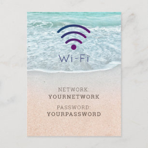 Wi-Fi-teken met turquoise Blue Ocean Beach Briefkaart
