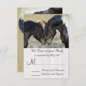 WI-ld Mustang Horse Wedding Cartes RSVP (Devant / Derrière)