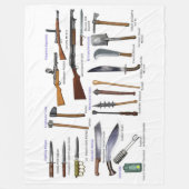 WI MILITAIRE UITRUSTING VAN VERSCHILLENDE LANDEN FLEECE DEKEN (Voorkant)