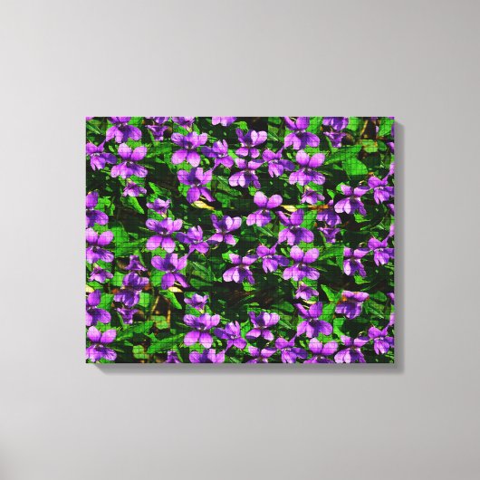 WI State Flower Wood Violet Mosaic Patroon Canvas Afdruk (Voorkant)