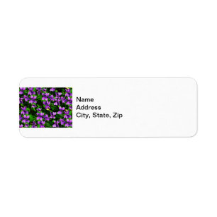 WI State Flower Wood Violet Mosaic Patroon Etiket