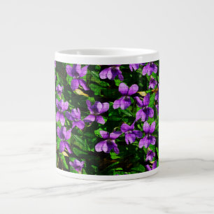 WI State Flower Wood Violet Mosaic Patroon Jumbo Mok
