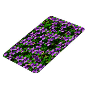 WI State Flower Wood Violet Mosaic Patroon Magneet