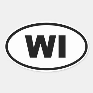 WI Wisconsin Ovale Sticker