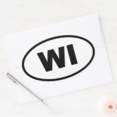 WI Wisconsin Ovale Sticker (Envelop)