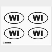WI Wisconsin Ovale Sticker (Vel)