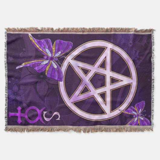 Wicca Amethist Juwelen Vlinderkunst Deken (Voorkant)