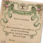 WICCA HANDFASTING CERTIFICATE - Parchment Poster