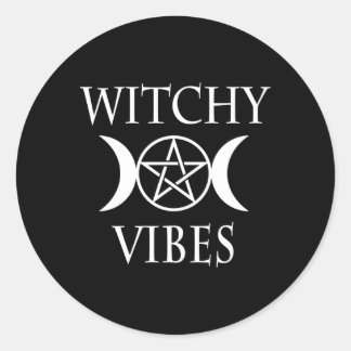 Wicca Pentacle Triple Maan Godin Witchy S Ronde Sticker