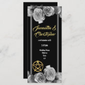 Wicca pentacle zwart huwelijksprogramma programma (Voorkant / Achterkant)