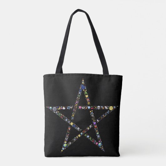 wicca pentagram canvas tas (Achterkant)