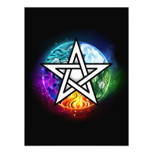 Wicca pentagram foto afdruk