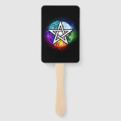 Wicca pentagram handwaaier (Achterkant)