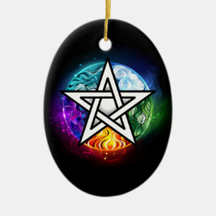 Wicca pentagram keramisch ornament