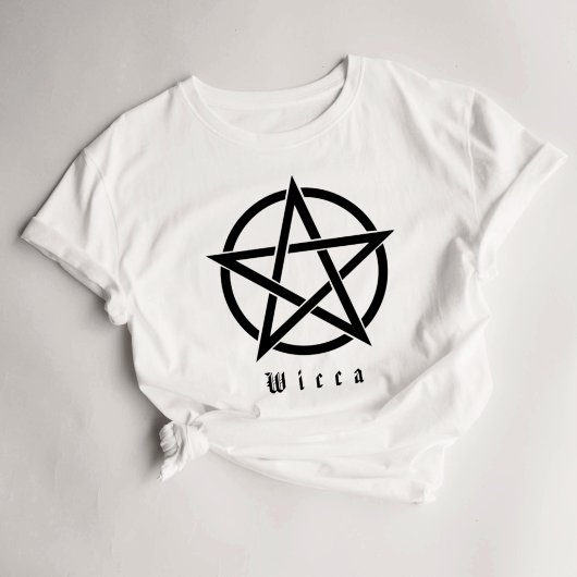 Wicca Pentagram Wiccan Text T-Shirt