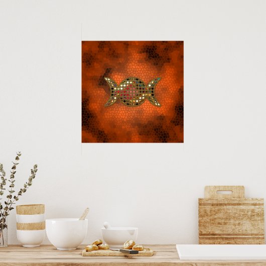 Wicca Triple Goddess Bijou Vitrail Poster (Cuisine)