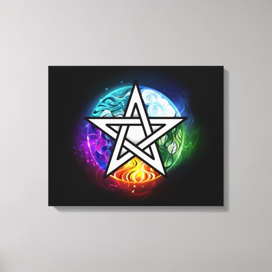 Wiccaanpentagram Canvas Afdruk (Voorkant)