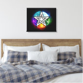 Wiccaanpentagram Canvas Afdruk (Insitu (Slaapkamer))