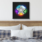 Wiccaanpentagram Canvas Afdruk (Insitu (Slaapkamer))