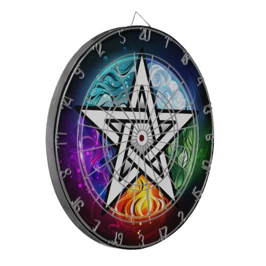 Wiccaanpentagram Dartbord (Voorkant Links)