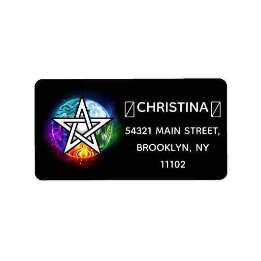 Wiccaanpentagram Etiket (Voorkant)