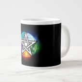 Wiccaanpentagram Extra Grote Beker (Voorkant rechts)