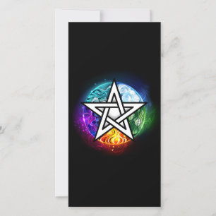 Wiccaanpentagram Feestdagenkaart
