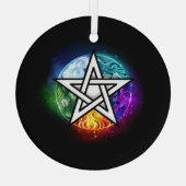 Wiccaanpentagram Glas Ornament (Achterkant)
