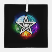 Wiccaanpentagram Glas Ornament (Achterkant)