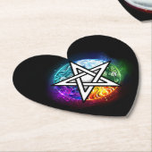 Wiccaanpentagram Kartonnen Onderzetters (Gekanteld)