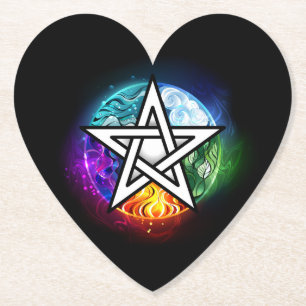 Wiccaanpentagram Kartonnen Onderzetters