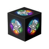 Wiccaanpentagram Kubus (Achter hoekig)
