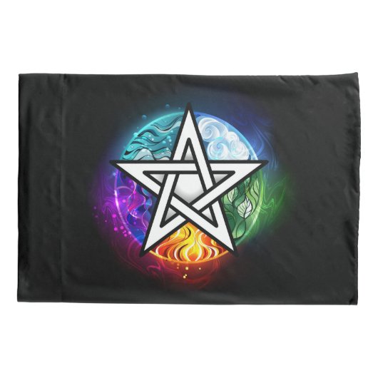 Wiccaanpentagram Kussensloop (Achterkant-Links)