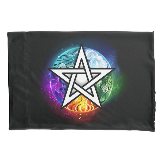 Wiccaanpentagram Kussensloop (Voorkant-Links)