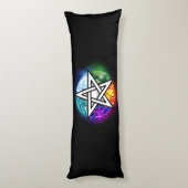 Wiccaanpentagram Lichaamskussen (Achterkant (Verticaal))