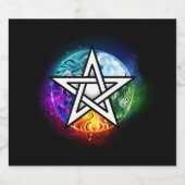 Wiccaanpentagram Likeurfles Etiket (Enkel label)