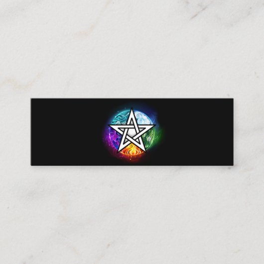Wiccaanpentagram Mini Visitekaartje (Voorkant)