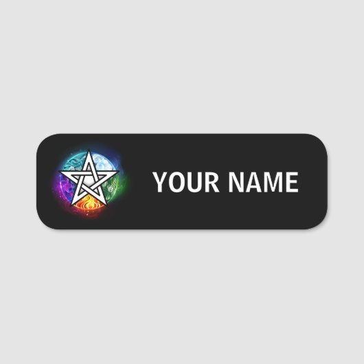 Wiccaanpentagram Naamplaatje (Voorkant)