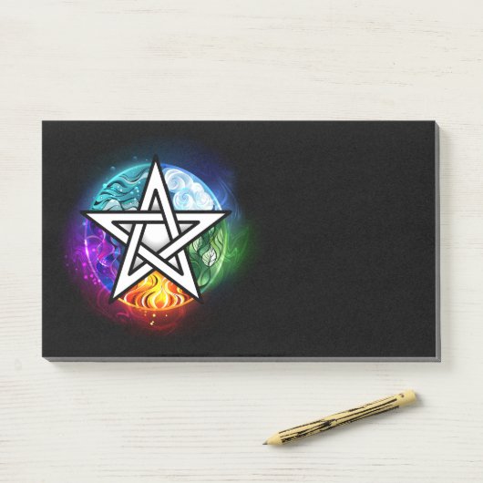 Wiccaanpentagram Post-it® Notes (Op bureau)