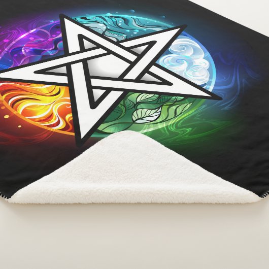 Wiccaanpentagram Sherpa Deken (3/4)