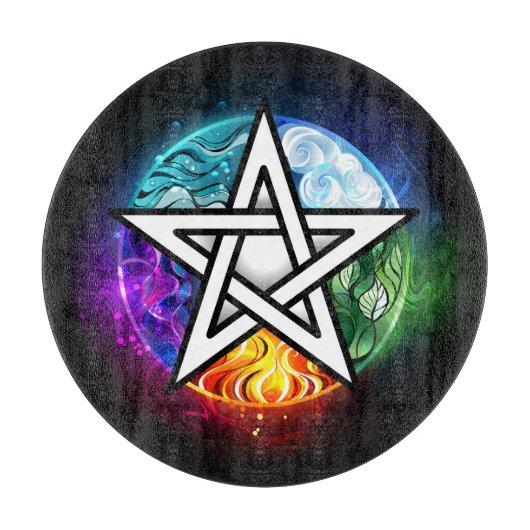 Wiccaanpentagram Snijplank (Voorkant)