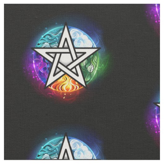 Wiccaanpentagram Stof (Close Up)