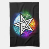 Wiccaanpentagram Theedoek (Verticaal)