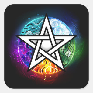 Wiccaanpentagram Vierkante Sticker