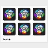 Wiccaanpentagram Vierkante Sticker (Vel)
