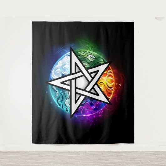 Wiccaanpentagram Wandkleed (Voorkant)