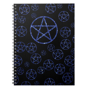 Wiccan Blue Pentacle Journal 80 pages reliées