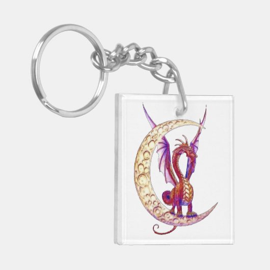 Wiccan Dragon 1 CUSTOM Name Sleutelhanger (Voorkant Links)