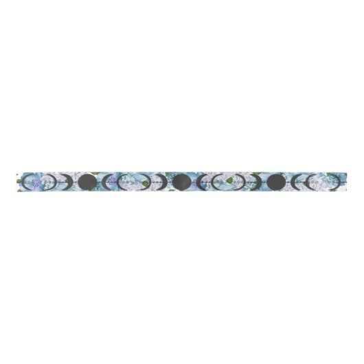 Wiccan Handfasting Blue Roos Moon Phase Lint (Voorkant)